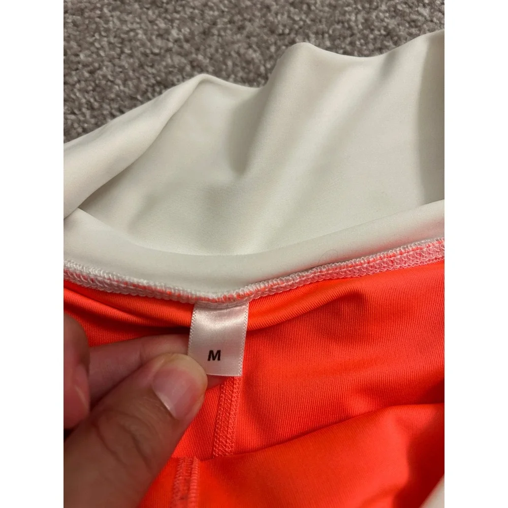 Edora Apparel Athletic Skort Womens M Cream Pink Orange Excellent Pleated Tennis